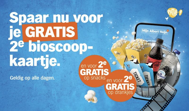 Pathé en Albert Heijn starten twee-voor-een-bioscoopactie
